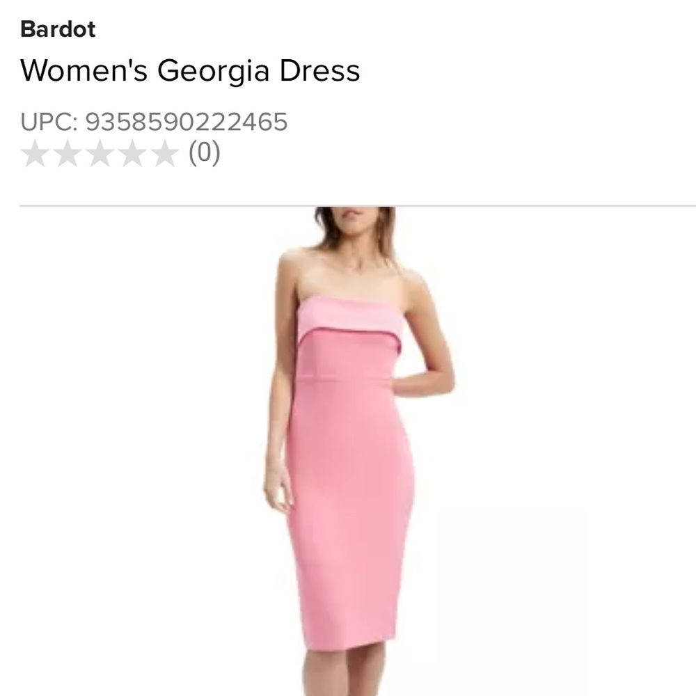 Bardot Pink Ribbed Strapless Bodycon Dress